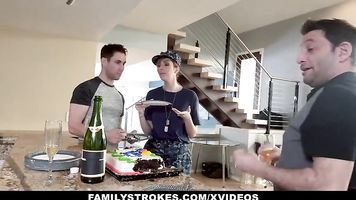 FamilyStrokes - Redhead Military Wife (Lauren Phillips) Gets Rammed by Stepson