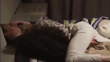 Mature stepmother masturbates young stepson