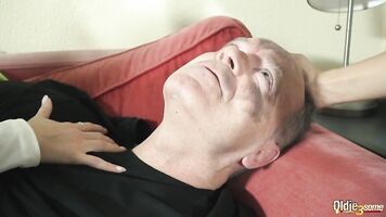 Teens rob grandpa of his money then suck his throbbing dick