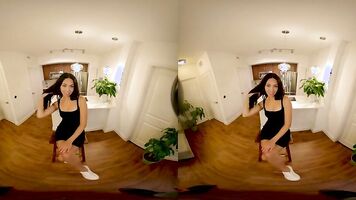Hot brunette stepsister teaches how to pick up women